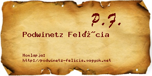 Podwinetz Felícia névjegykártya